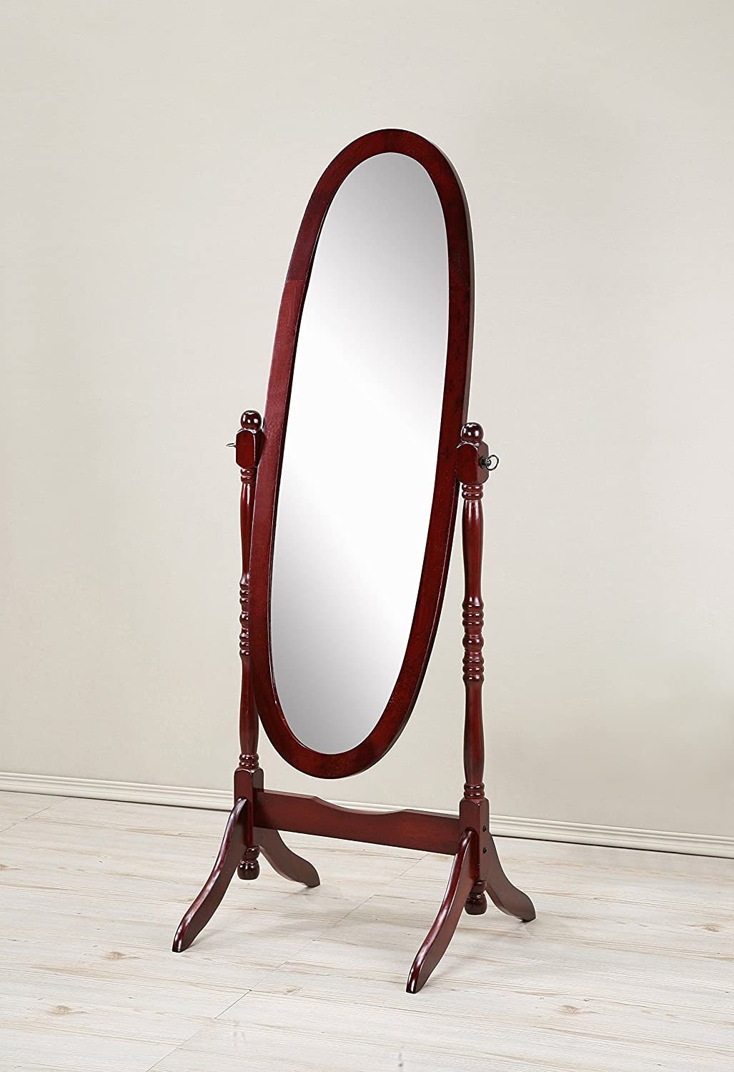 Swivel Full Length Wood Cheval Floor Mirror, Vintage Style Victorian