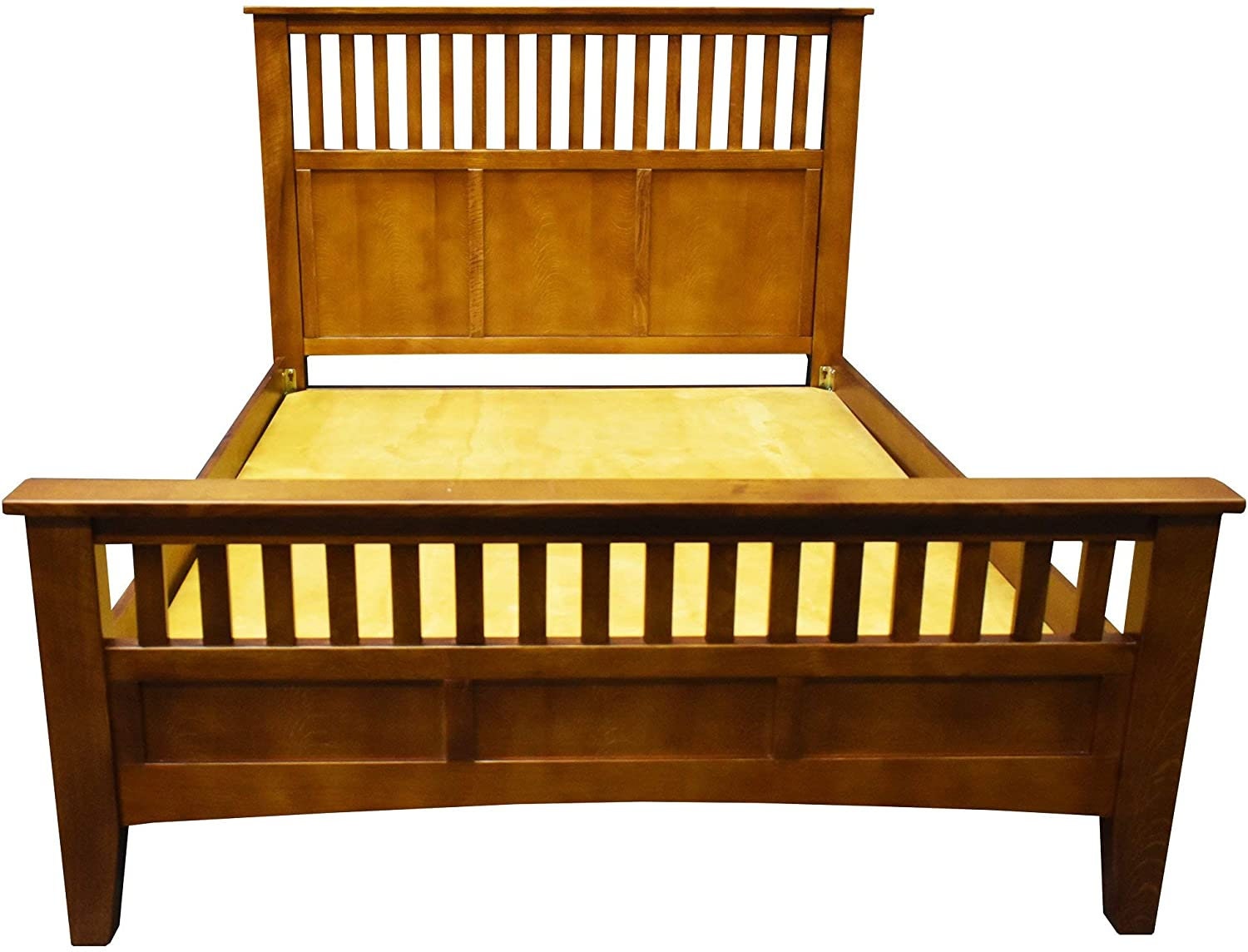 Mid Century Queen Size Solid Wood Spindle Headboard Footboard Platform