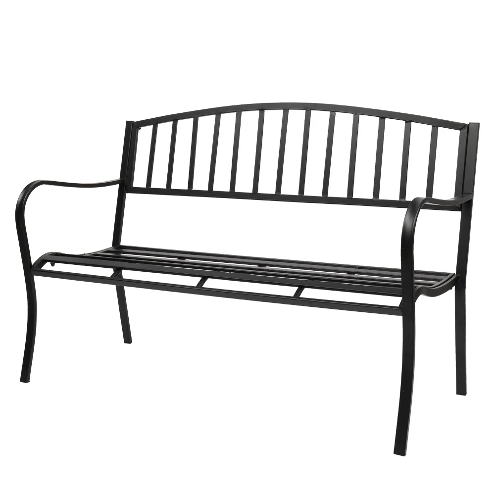 Outdoor Bench Patio Porch Chair Vintage Backyard Seat Furniture Iron